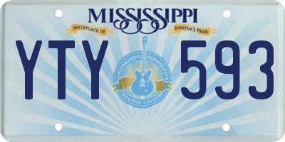 MS license plate YTY593