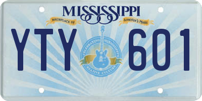 MS license plate YTY601