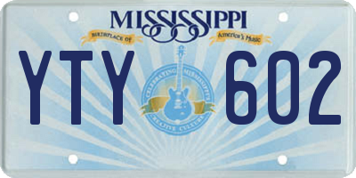 MS license plate YTY602