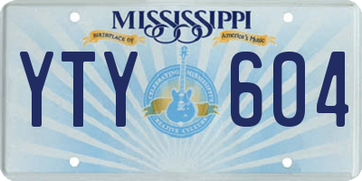 MS license plate YTY604
