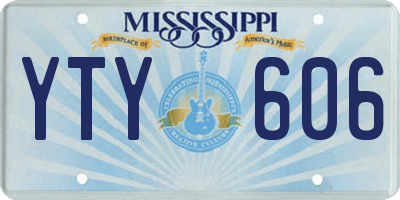 MS license plate YTY606