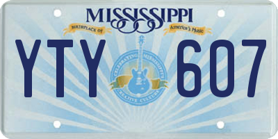 MS license plate YTY607