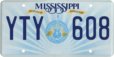 MS license plate YTY608