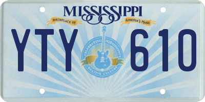MS license plate YTY610