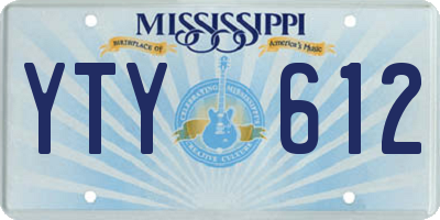 MS license plate YTY612