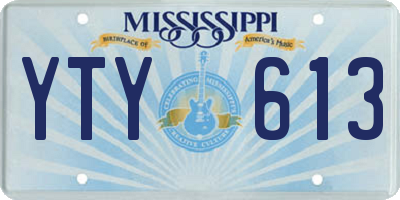 MS license plate YTY613