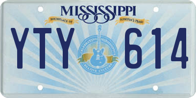 MS license plate YTY614