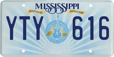 MS license plate YTY616