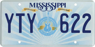 MS license plate YTY622