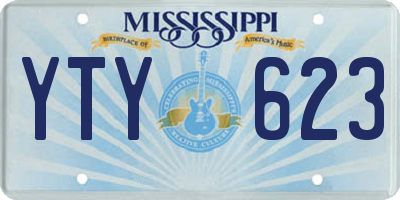 MS license plate YTY623