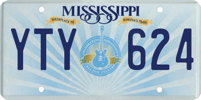 MS license plate YTY624
