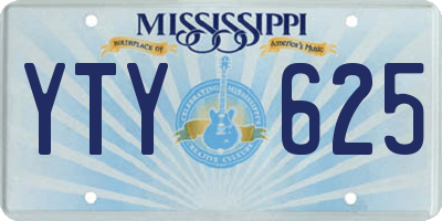 MS license plate YTY625