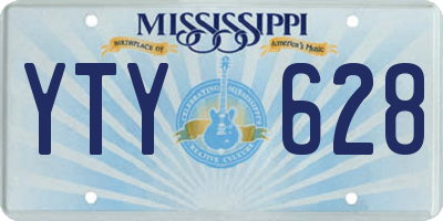MS license plate YTY628