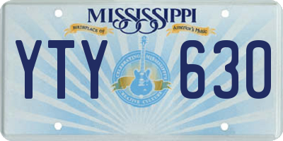 MS license plate YTY630