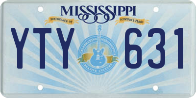 MS license plate YTY631