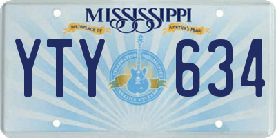MS license plate YTY634