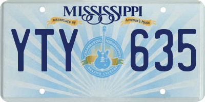 MS license plate YTY635