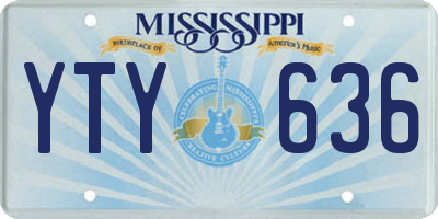 MS license plate YTY636