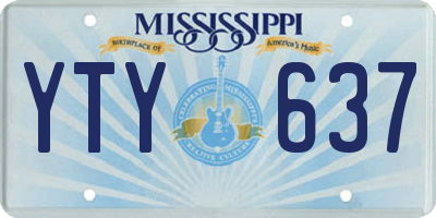 MS license plate YTY637