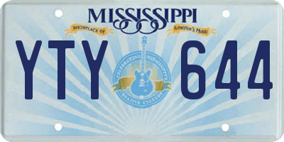 MS license plate YTY644