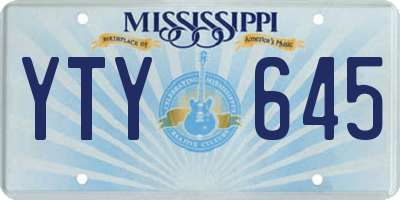 MS license plate YTY645