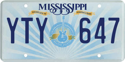 MS license plate YTY647