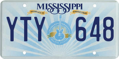MS license plate YTY648