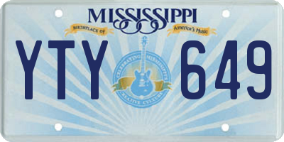 MS license plate YTY649