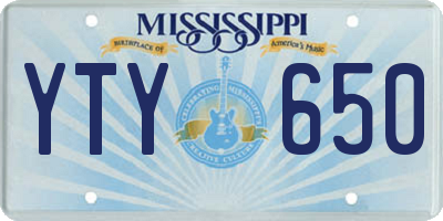 MS license plate YTY650
