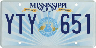 MS license plate YTY651