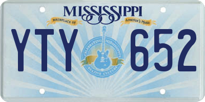 MS license plate YTY652