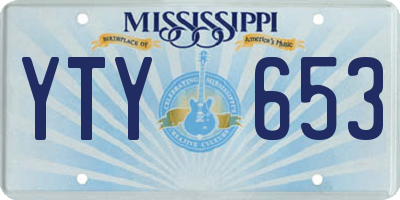 MS license plate YTY653