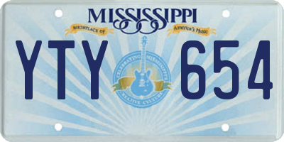 MS license plate YTY654