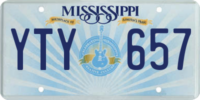 MS license plate YTY657