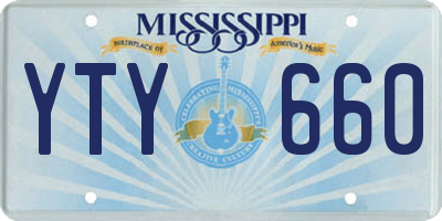 MS license plate YTY660