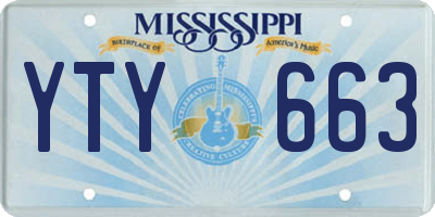 MS license plate YTY663