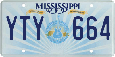 MS license plate YTY664