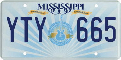 MS license plate YTY665