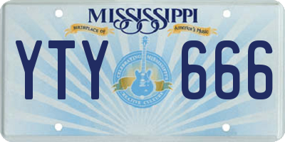 MS license plate YTY666