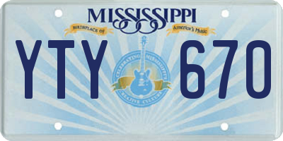 MS license plate YTY670