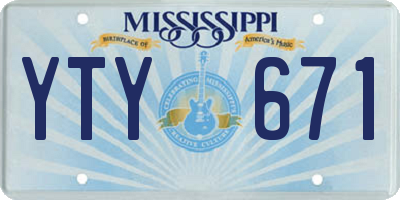 MS license plate YTY671