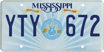 MS license plate YTY672