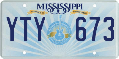 MS license plate YTY673