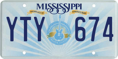 MS license plate YTY674