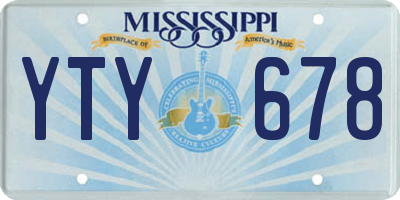 MS license plate YTY678
