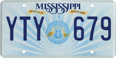 MS license plate YTY679