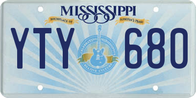 MS license plate YTY680