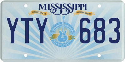 MS license plate YTY683