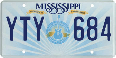 MS license plate YTY684
