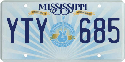 MS license plate YTY685